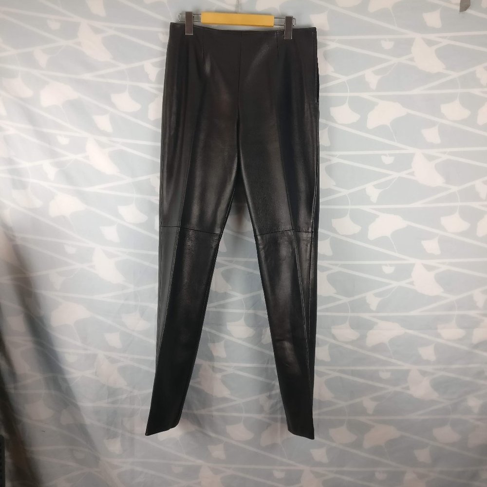 High Rise Straight Leg Black Vintage DANIER Leather Pant Leather Trouser sz 8